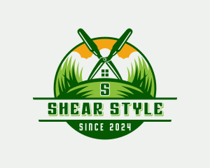 Grass Shears Gardener logo design