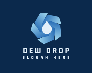 Water Droplet Whirlpool logo design