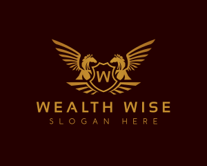 Luxury Shield Pegasus logo design