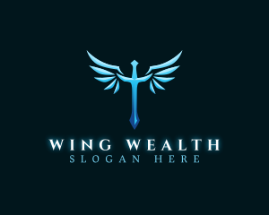 Excalibur Wing Sword logo design