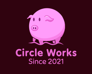 Cute Round Piglet logo
