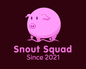 Cute Round Piglet logo design