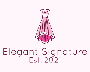 Pink Elegant Dress logo design