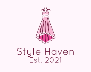 Pink Elegant Dress logo design