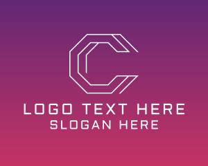 Geometric Hexagon Letter C logo