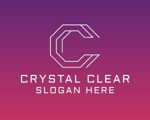 Geometric Hexagon Letter C logo design