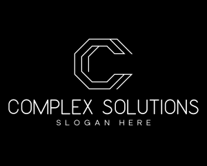 Geometric Hexagon Letter C logo design