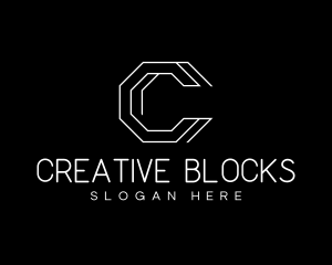 Geometric Hexagon Letter C logo design