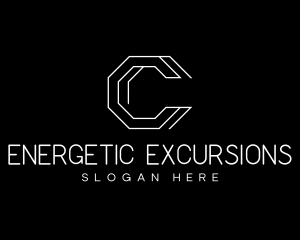 Geometric Hexagon Letter C logo design