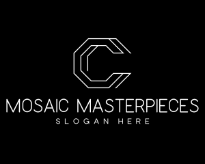 Geometric Hexagon Letter C logo design