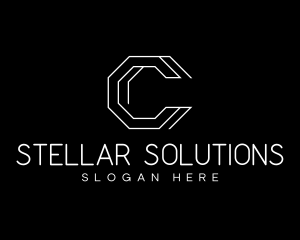 Geometric Hexagon Letter C logo design