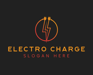 Electrical Plug Thunder logo design