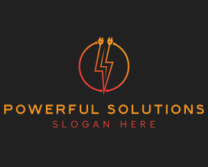 Electrical Plug Thunder logo design