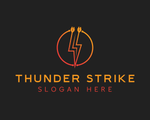 Electrical Plug Thunder logo design