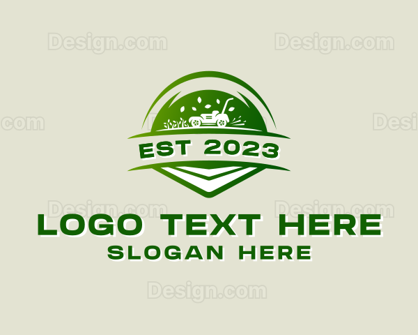 Gardening Grass Lawn Mower Logo