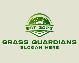 Gardening Grass Lawn Mower logo design