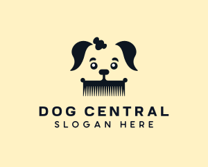 Puppy Grooming Comb logo design