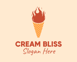 Fire Ice Cream  logo design