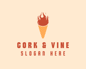 Fire Ice Cream  logo design