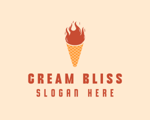 Fire Ice Cream  logo design