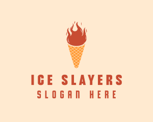 Fire Ice Cream  logo design