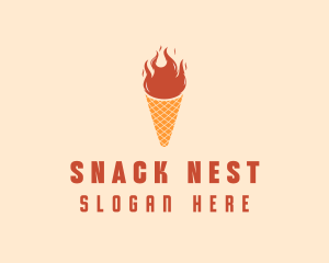 Fire Ice Cream  logo design