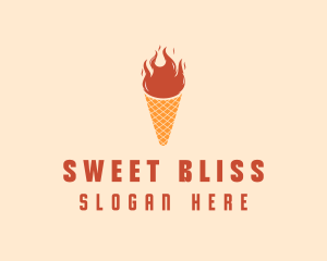 Fire Ice Cream  logo design