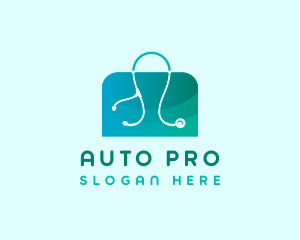 Stethoscope Medical Shopping Logo