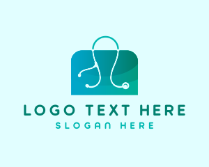 Stethoscope Medical Shopping Logo