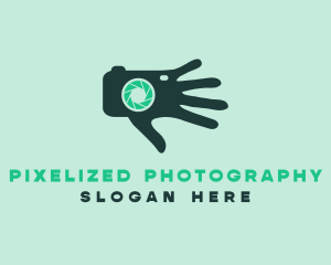 Camera Lens Hand logo design