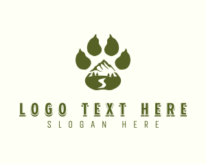 Adventure Paw Print Mountain logo