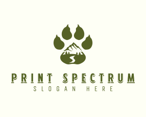 Adventure Paw Print Mountain logo design