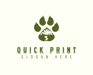 Adventure Paw Print Mountain logo design