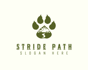 Adventure Paw Print Mountain logo design