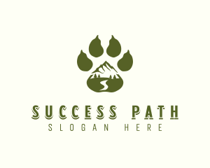 Adventure Paw Print Mountain logo design