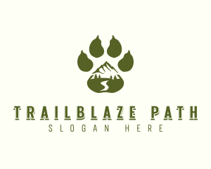 Adventure Paw Print Mountain logo design