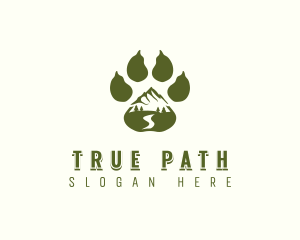 Adventure Paw Print Mountain logo design