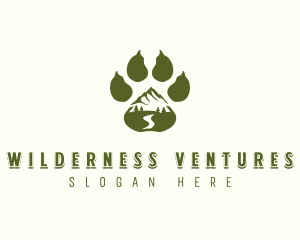 Adventure Paw Print Mountain logo design