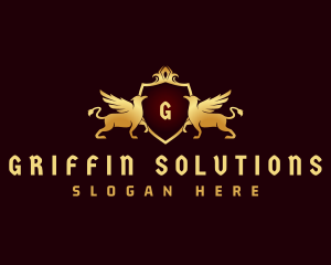 Griffin Shield Crest logo design