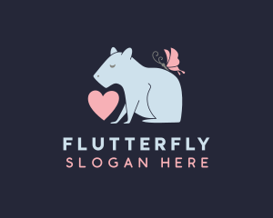 Butterfly Wombat Animal logo design