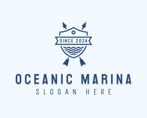 Arrow Ocean Water Shield logo design