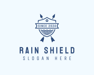 Arrow Ocean Water Shield logo design