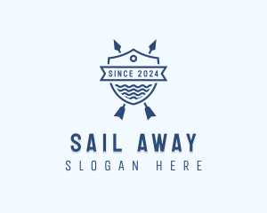 Arrow Ocean Water Shield logo design