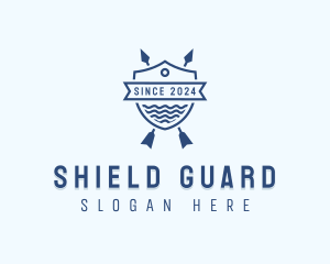 Arrow Ocean Water Shield logo design