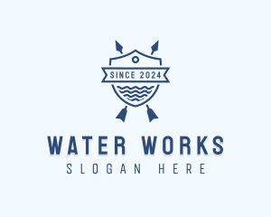 Arrow Ocean Water Shield logo design