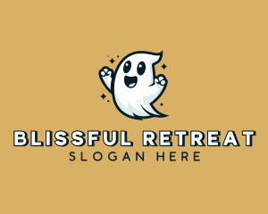 Smiling Halloween Ghost logo