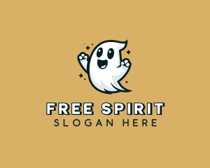 Smiling Halloween Ghost logo design