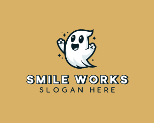 Smiling Halloween Ghost logo design