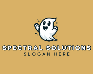 Smiling Halloween Ghost logo design