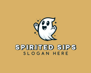 Smiling Halloween Ghost logo design